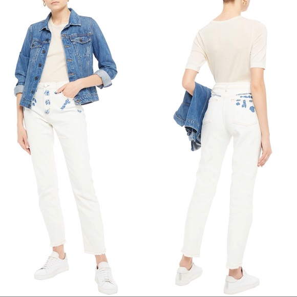 MAJE Paoline Distressed High Rise Straight Jeans - Picture 7 of 8